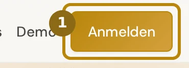 Rechter Teil der Kopfzeile der Startseite, markiert ist der Knopf Anmelden