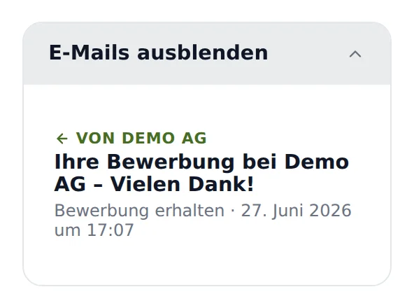 Aufgeklappter Bereich mit den Nachrichten des Unternehmens im Statusportal auf dem Handy
